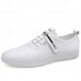 Men's White Slip-On Sneakers with Stripe Design Fashionable Shoes for Casual Outings and Weekend Activities