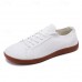 Men's Casual Barefoot Shoes Lightweight Breathable White Sneakers with Lacing for Walking, Travel, and Everyday Comfort