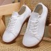 Men's Casual Barefoot Shoes Lightweight Breathable White Sneakers with Lacing for Walking, Travel, and Everyday Comfort
