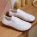 Men's Casual Barefoot Shoes Lightweight Breathable White Sneakers with Lacing for Walking, Travel, and Everyday Comfort