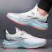 Men's Lightweight Breathable White Running Sneakers Cushioning Athletic Shoes for Outdoor Sports and Fitness