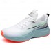 Men's Lightweight Breathable White Running Sneakers Cushioning Athletic Shoes for Outdoor Sports and Fitness