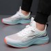 Men's Lightweight Breathable White Running Sneakers Cushioning Athletic Shoes for Outdoor Sports and Fitness