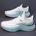 Men's Lightweight Breathable White Running Sneakers Cushioning Athletic Shoes for Outdoor Sports and Fitness