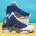 Men's Basketball Shoes with Denim Textured Upper - Durable High Tops for Street Basketball and Casual Wear