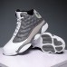Men's Basketball Shoes with Denim Textured Upper - Durable High Tops for Street Basketball and Casual Wear