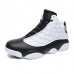 Men's Basketball Shoes with Denim Textured Upper - Durable High Tops for Street Basketball and Casual Wear