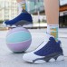 Men's Basketball Shoes with Denim Textured Upper - Durable High Tops for Street Basketball and Casual Wear