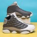 Men's Basketball Shoes with Denim Textured Upper - Durable High Tops for Street Basketball and Casual Wear