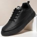 Men's White Casual Sneakers with Lace-up Closure and Comfortable Sole Stylish Everyday Shoes for Walking and Leisure