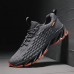 Men's Red Breathable Running Sneakers with Blade Sole - Lightweight and Comfortable for Sports and Fitness