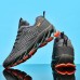 Men's Red Breathable Running Sneakers with Blade Sole - Lightweight and Comfortable for Sports and Fitness