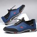Men's Sporty Blue & Black Sneakers - Durable Outdoor Shoes with Quick Lace System, Ideal for Hiking and Casual Wear