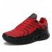 Men's Breathable Athletic Sneakers Red Mesh Running Shoes with Cushioned Sole, Lightweight Design for Training and Daily Wear