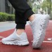 Men's Breathable Athletic Sneakers Red Mesh Running Shoes with Cushioned Sole, Lightweight Design for Training and Daily Wear
