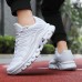 Men's Breathable Athletic Sneakers Red Mesh Running Shoes with Cushioned Sole, Lightweight Design for Training and Daily Wear