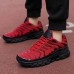 Men's Breathable Athletic Sneakers Red Mesh Running Shoes with Cushioned Sole, Lightweight Design for Training and Daily Wear