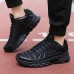 Men's Breathable Athletic Sneakers Red Mesh Running Shoes with Cushioned Sole, Lightweight Design for Training and Daily Wear