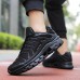 Men's Breathable Athletic Sneakers Red Mesh Running Shoes with Cushioned Sole, Lightweight Design for Training and Daily Wear