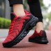Men's Breathable Athletic Sneakers Red Mesh Running Shoes with Cushioned Sole, Lightweight Design for Training and Daily Wear