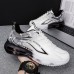 Men's Lightweight Air Cushion Sneakers with Transparent Design Trendy Lace-Up Athletic Shoes for Running and Casual Wear