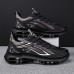 Men's Lightweight Air Cushion Sneakers with Transparent Design Trendy Lace-Up Athletic Shoes for Running and Casual Wear