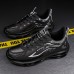 Men's Lightweight Air Cushion Sneakers with Transparent Design Trendy Lace-Up Athletic Shoes for Running and Casual Wear