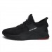 Men's Black Athletic Running Sneakers, Lightweight Breathable Mesh Lace-Up Sports Shoes - Perfect for Gym and Outdoor Activities
