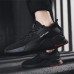 Men's Black Athletic Running Sneakers, Lightweight Breathable Mesh Lace-Up Sports Shoes - Perfect for Gym and Outdoor Activities