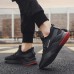 Men's Black Athletic Running Sneakers, Lightweight Breathable Mesh Lace-Up Sports Shoes - Perfect for Gym and Outdoor Activities
