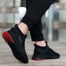 Men's Black Athletic Running Sneakers, Lightweight Breathable Mesh Lace-Up Sports Shoes - Perfect for Gym and Outdoor Activities