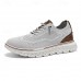 Men's Breathable Knit Lace-Up Sneakers Lightweight Casual Running Shoes with Cushioned Sole for Walking & Everyday Wear