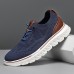 Men's Breathable Knit Lace-Up Sneakers Lightweight Casual Running Shoes with Cushioned Sole for Walking & Everyday Wear
