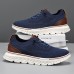 Men's Breathable Knit Lace-Up Sneakers Lightweight Casual Running Shoes with Cushioned Sole for Walking & Everyday Wear