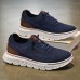 Men's Breathable Knit Lace-Up Sneakers Lightweight Casual Running Shoes with Cushioned Sole for Walking & Everyday Wear