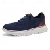 Men's Breathable Knit Lace-Up Sneakers Lightweight Casual Running Shoes with Cushioned Sole for Walking & Everyday Wear