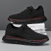 Men's Breathable Knit Lace-Up Sneakers Lightweight Casual Running Shoes with Cushioned Sole for Walking & Everyday Wear