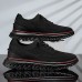 Men's Breathable Knit Lace-Up Sneakers Lightweight Casual Running Shoes with Cushioned Sole for Walking & Everyday Wear
