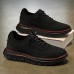 Men's Breathable Knit Lace-Up Sneakers Lightweight Casual Running Shoes with Cushioned Sole for Walking & Everyday Wear