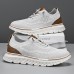 Men's Breathable Knit Lace-Up Sneakers Lightweight Casual Running Shoes with Cushioned Sole for Walking & Everyday Wear