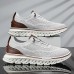 Men's Breathable Knit Lace-Up Sneakers Lightweight Casual Running Shoes with Cushioned Sole for Walking & Everyday Wear