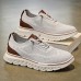 Men's Breathable Knit Lace-Up Sneakers Lightweight Casual Running Shoes with Cushioned Sole for Walking & Everyday Wear