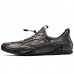 Men's Brown Leather and Mesh Outdoor Shoes with Rugged Sole - Breathable and Comfortable for Hiking and Casual Wear