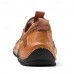 Men's Brown Leather and Mesh Outdoor Shoes with Rugged Sole - Breathable and Comfortable for Hiking and Casual Wear