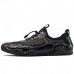 Men's Brown Leather and Mesh Outdoor Shoes with Rugged Sole - Breathable and Comfortable for Hiking and Casual Wear