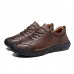 Men's Brown Faux Leather Casual Shoes with Handcrafted Stitching and Durable Rubber Sole for Outdoor Activities