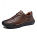 Men's Brown Faux Leather Casual Shoes with Handcrafted Stitching and Durable Rubber Sole for Outdoor Activities