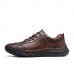 Men's Brown Faux Leather Casual Shoes with Handcrafted Stitching and Durable Rubber Sole for Outdoor Activities