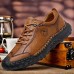 Men's Brown Faux Leather Casual Shoes with Handcrafted Stitching and Durable Rubber Sole for Outdoor Activities