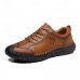 Men's Brown Faux Leather Casual Shoes with Handcrafted Stitching and Durable Rubber Sole for Outdoor Activities